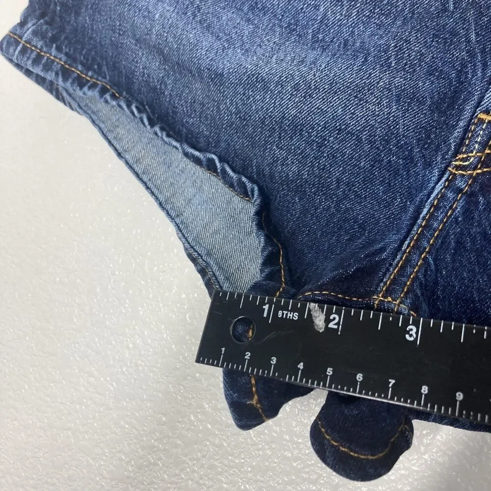 Levis 501 Shorts womens 33 Blue Denim Jean Button Fly Stretch Bermuda Casual